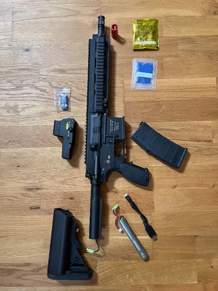 Gel blaster HK416D + Batterie 7,4v 1800 mah +pack