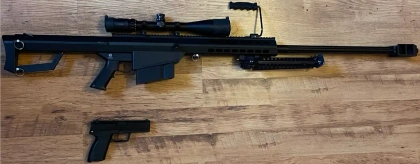 Vend Barrett Snow-Wolf M82A1 Full Métal avec lunette Swiss Arms 6-24x50